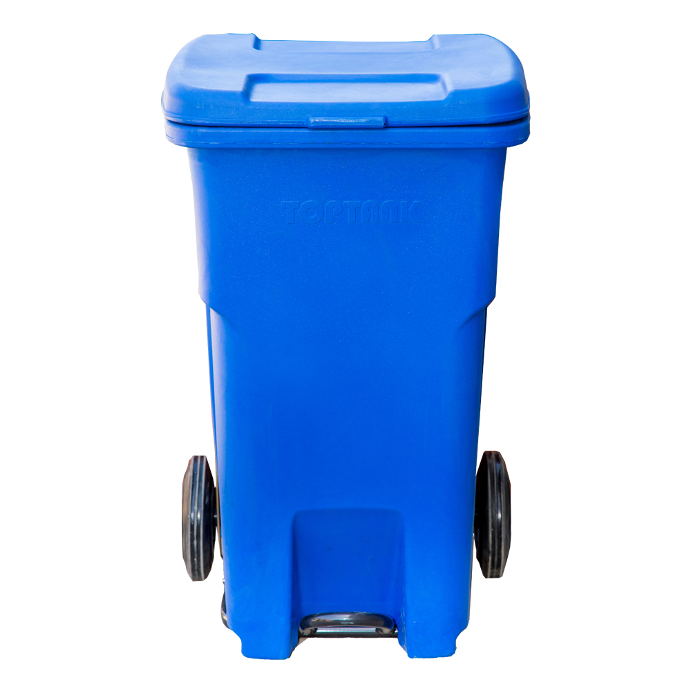 90litre Garbage Bin With Wheels, Handle & Foot Pedal TopTank